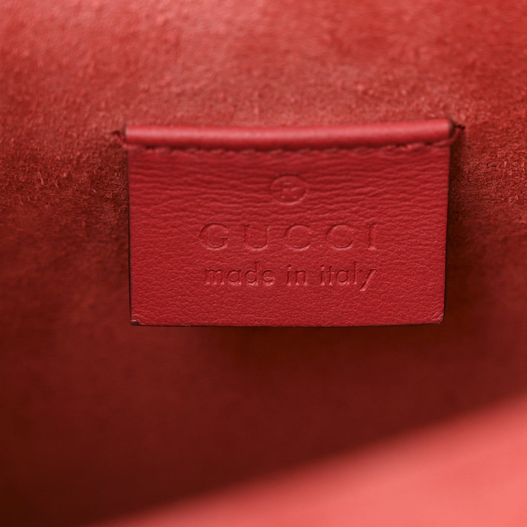 GG Supreme Monogram Mini Dionysus Shoulder Bag Hibiscus Red