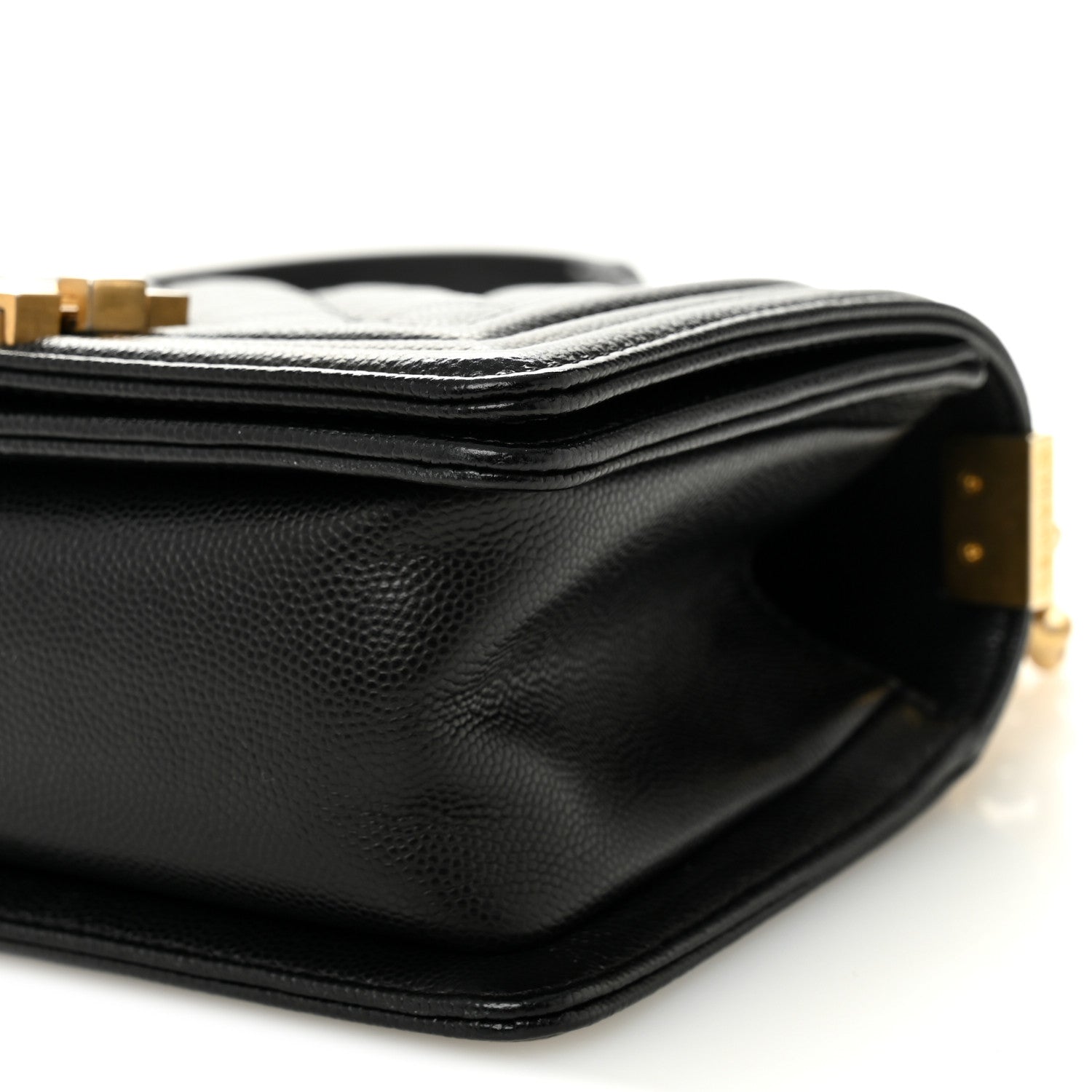 Caviar Quilted Small Boy Flap Black