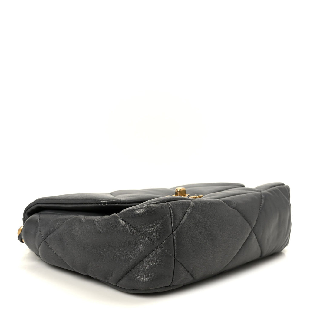 Lambskin Quilted Medium Chanel 19 Flap Dark Grey