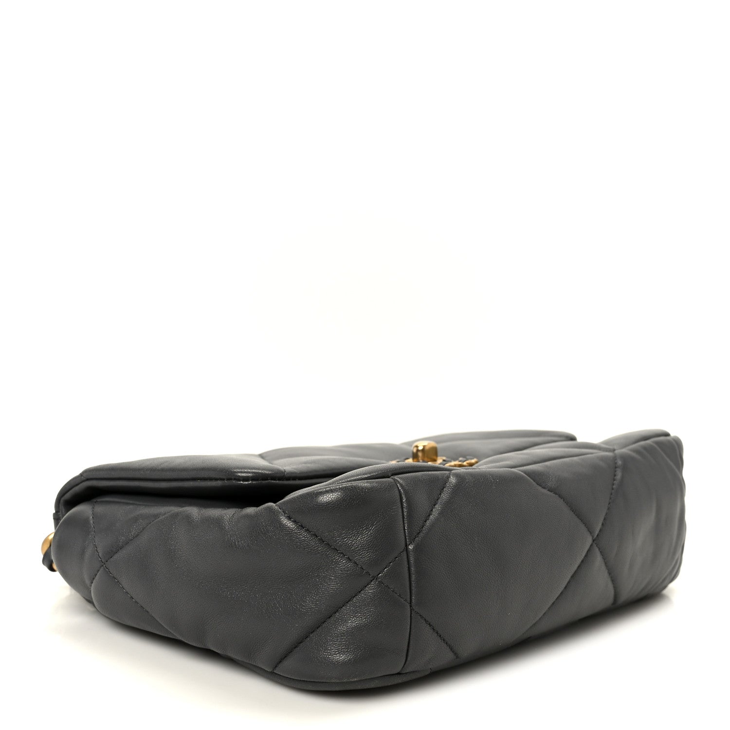 Lambskin Quilted Medium Chanel 19 Flap Dark Grey