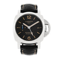 Stainless Steel Alligator 42mm Luminor 1950 3 Days GMT Automatic Watch Black PAM01535
