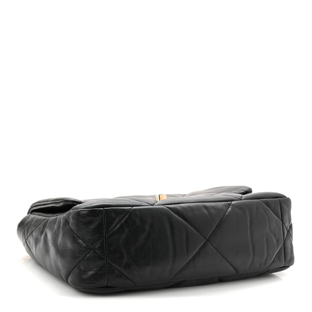 Goatskin Quilted Medium Chanel 19 Flap Black