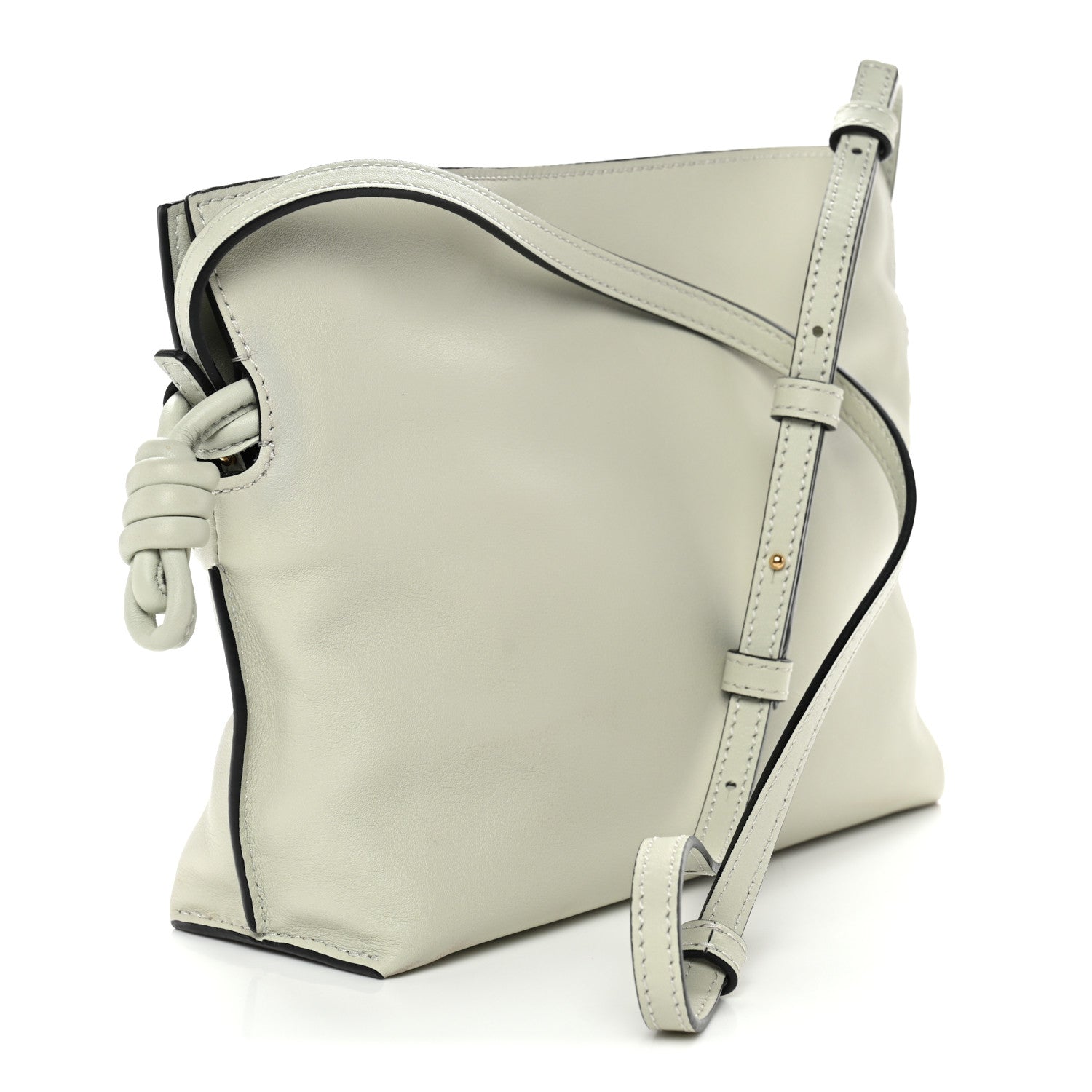 Calfskin Mini Flamenco Knot Clutch Light Celadon