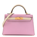 Epsom Horseshoe Mini Kelly Sellier 20 Mauve Sylvestre Craie