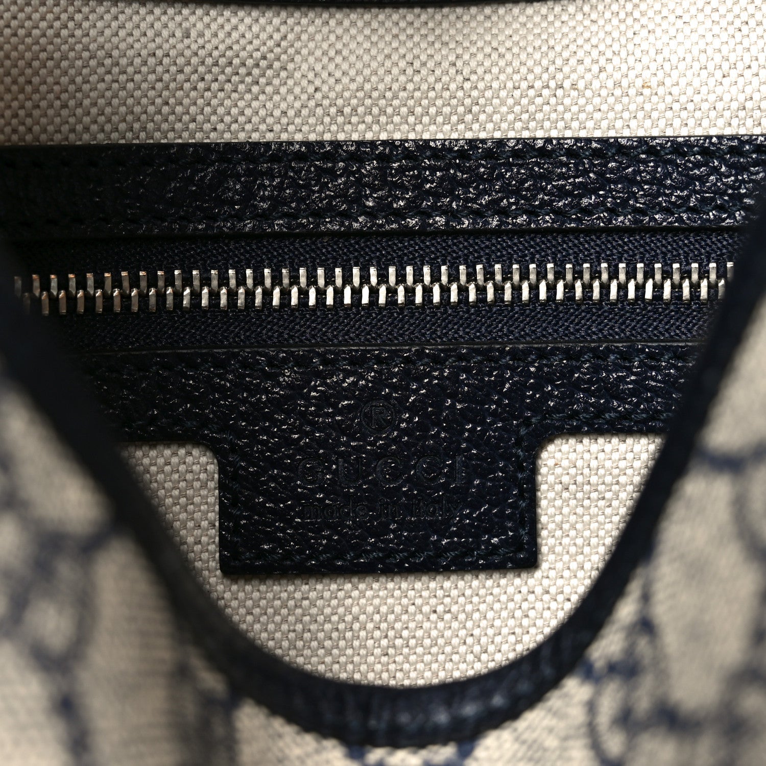 GG Supreme Monogram Textured Dollar Calfskin Web Small Jackie 1961 Hobo Beige Blue