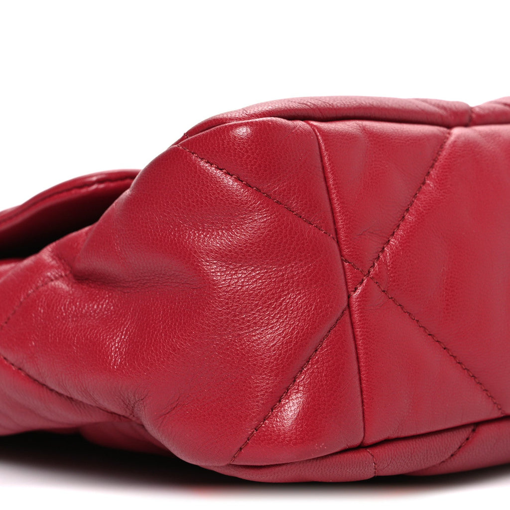 Lambskin Quilted Large Chanel 19 Flap Red