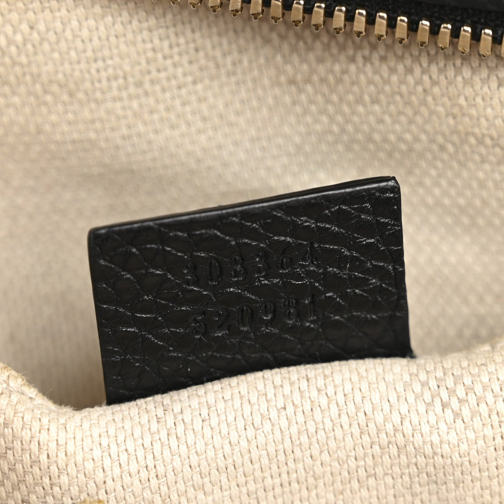 Pebbled Calfskin Small Soho Disco Bag Black