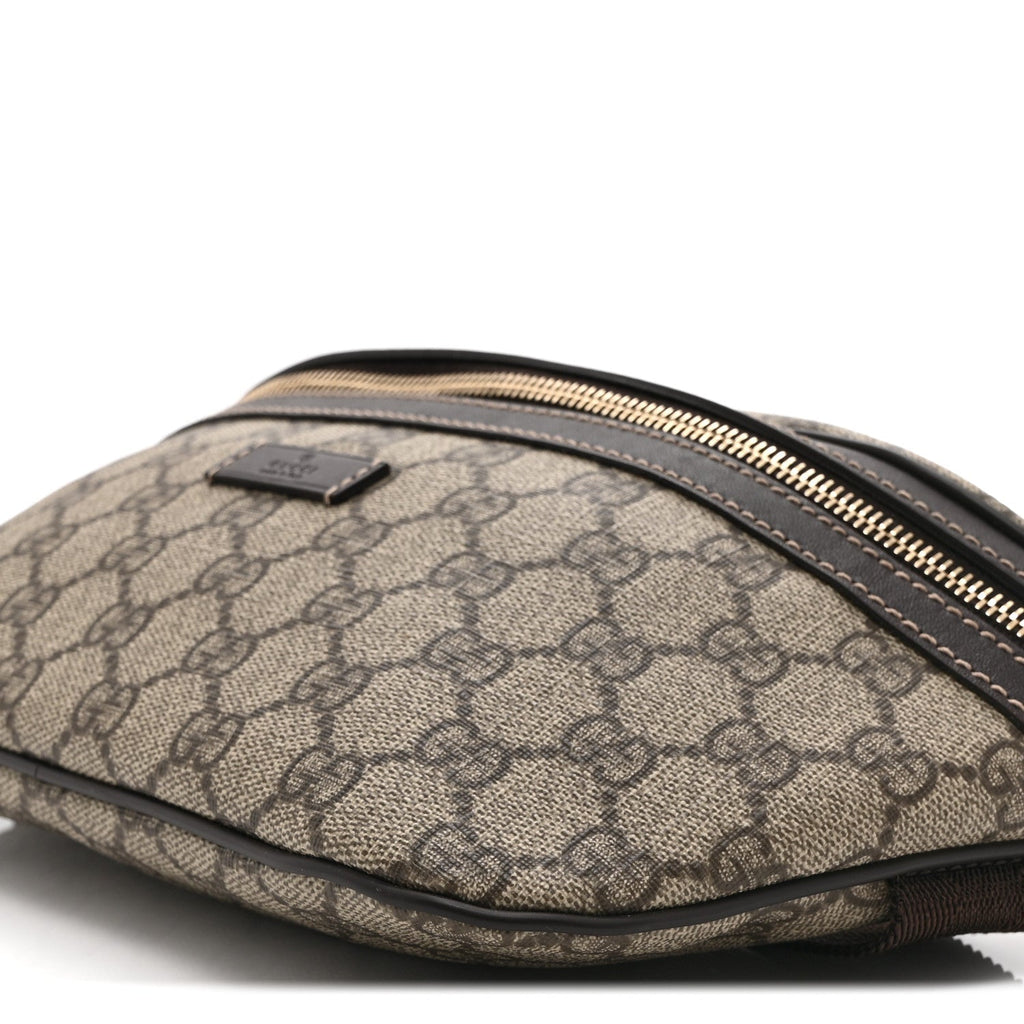 GG Supreme Monogram Belt Bag Dark Brown