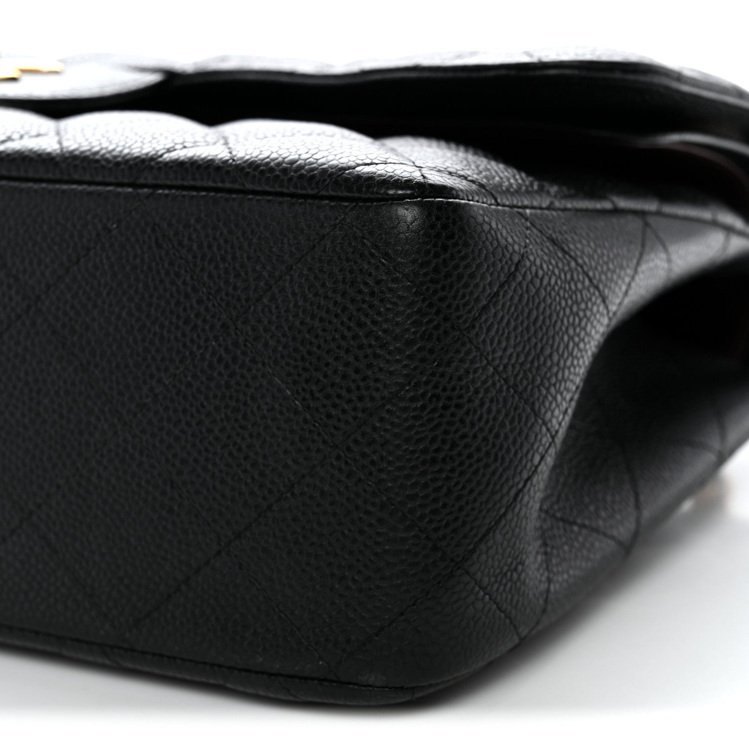 Caviar Quilted Jumbo Double Flap Black