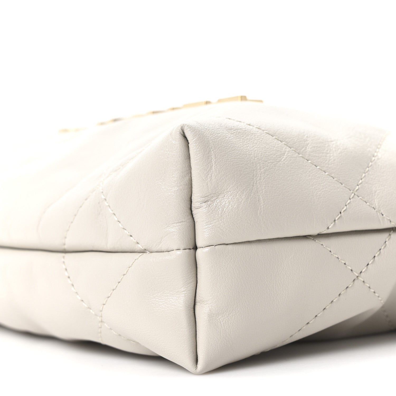 Shiny Calfskin Quilted Mini Chanel 22 Light Grey