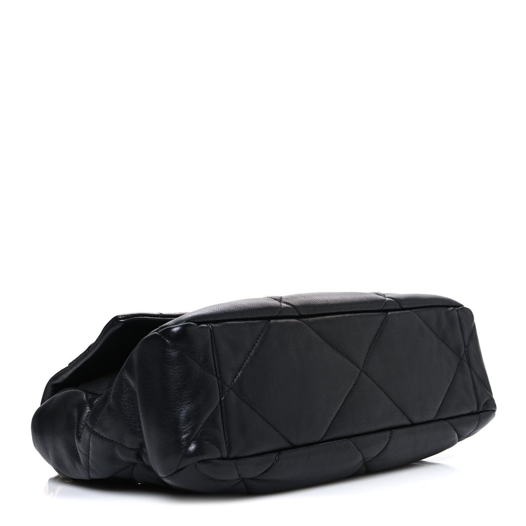 Goatskin Quilted Large Chanel 19 Flap Black