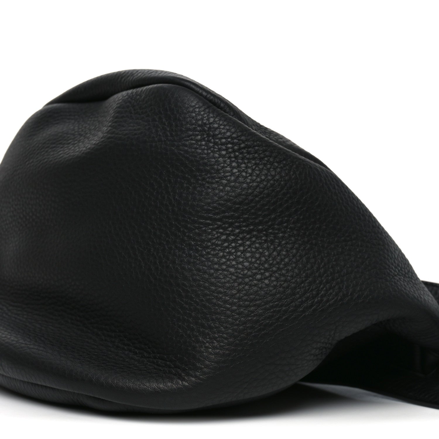 Grained Calfskin Large Slouchy Banana Bag Black