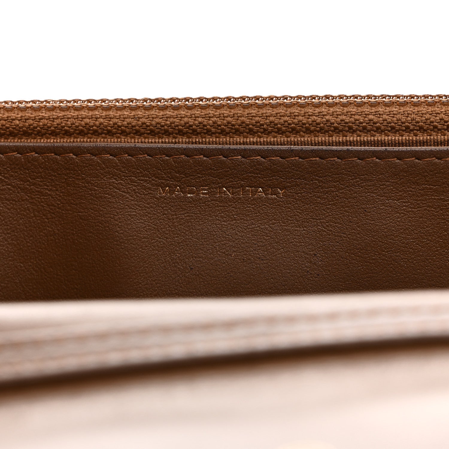Metallic Calfskin Quilted 2.55 Reissue Wallet On Chain WOC Bronze
