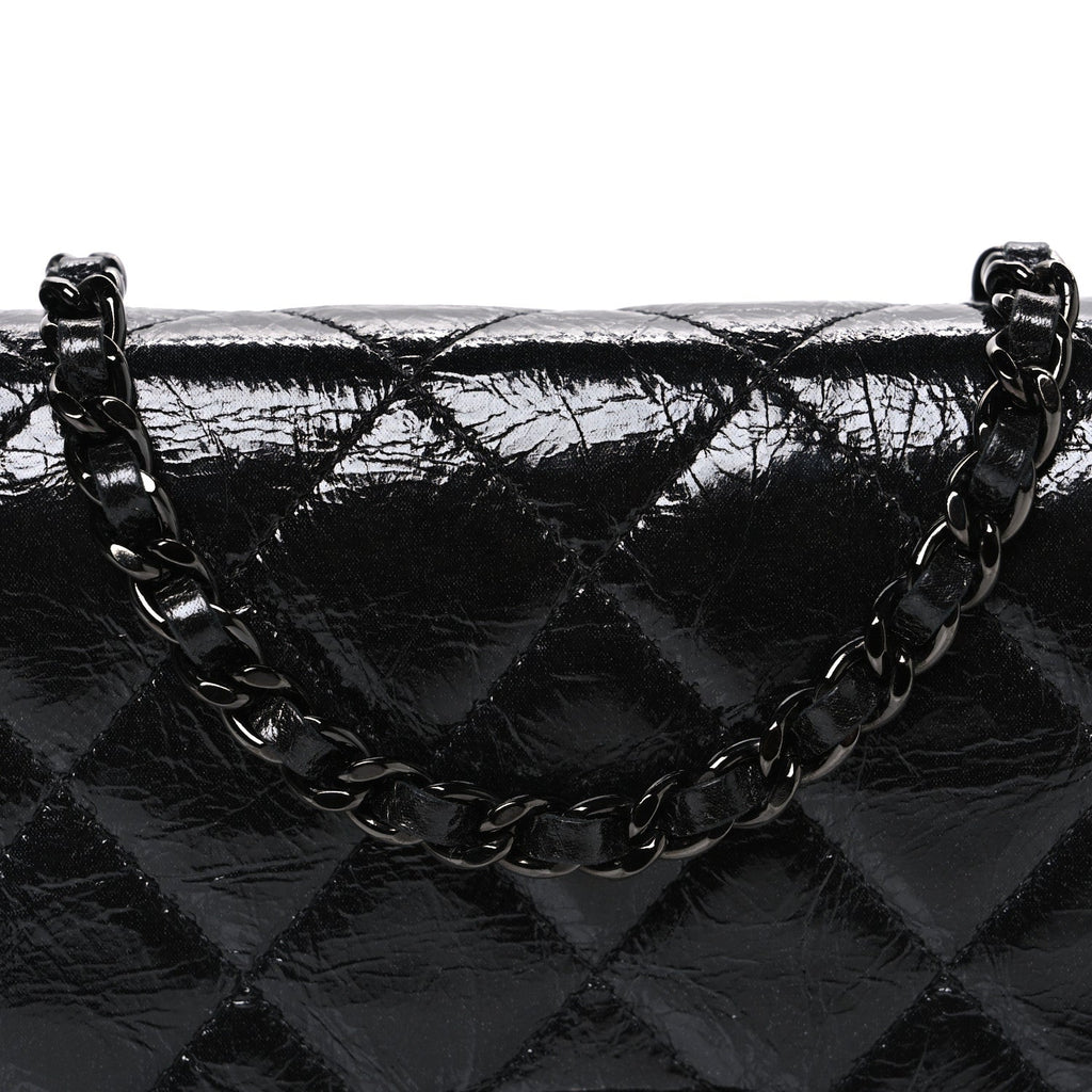 Glazed Aged Calfskin Reissue Wallet On Chain WOC So Black