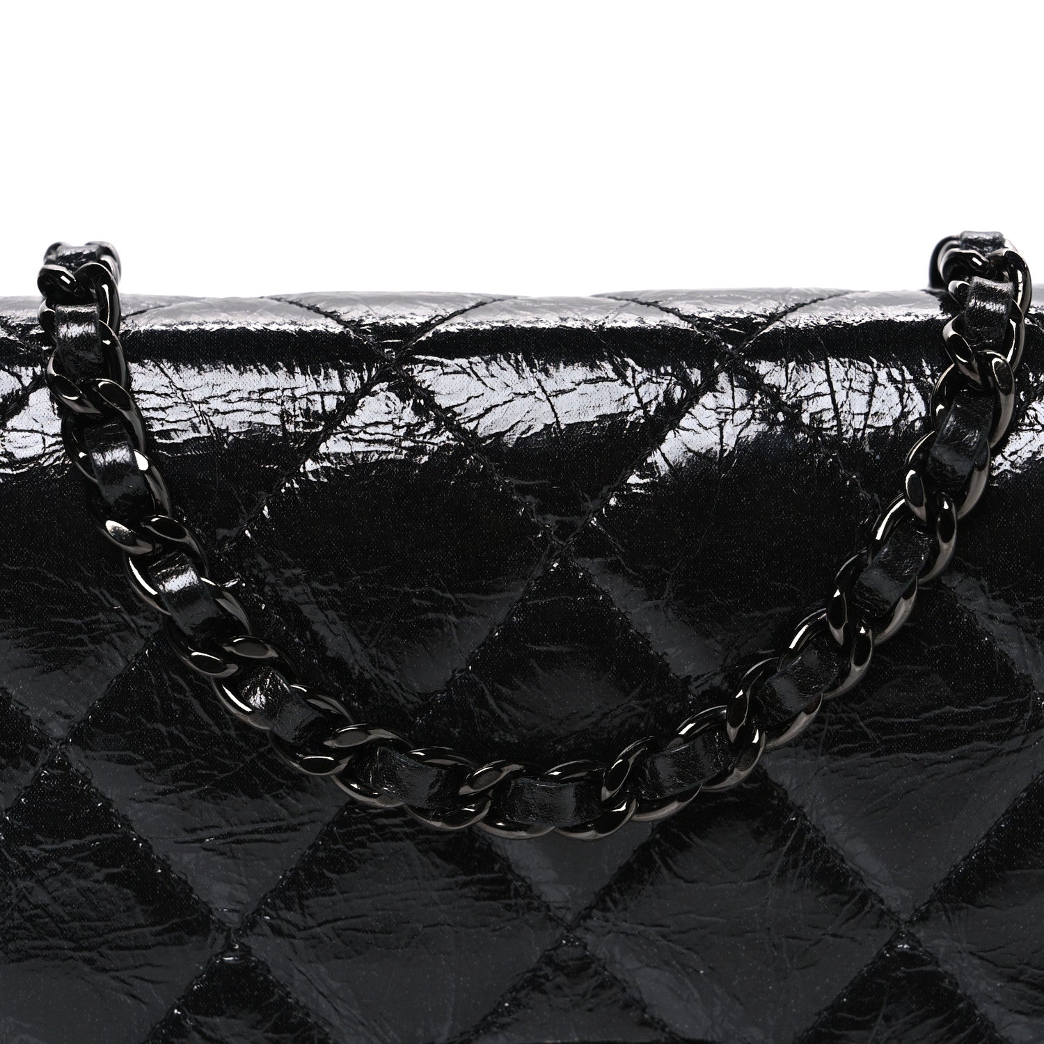 Glazed Aged Calfskin Reissue Wallet On Chain WOC So Black