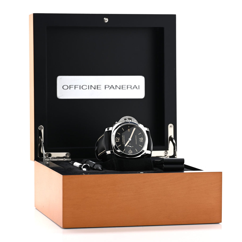 Stainless Steel Calfskin 44mm Luminor 1950 Fu Automatic Watch Black PAM00498