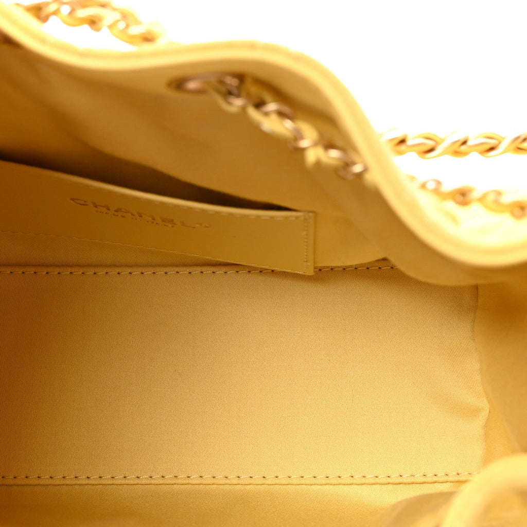 Suede Quilted Mini Chanel 25 Handbag Yellow