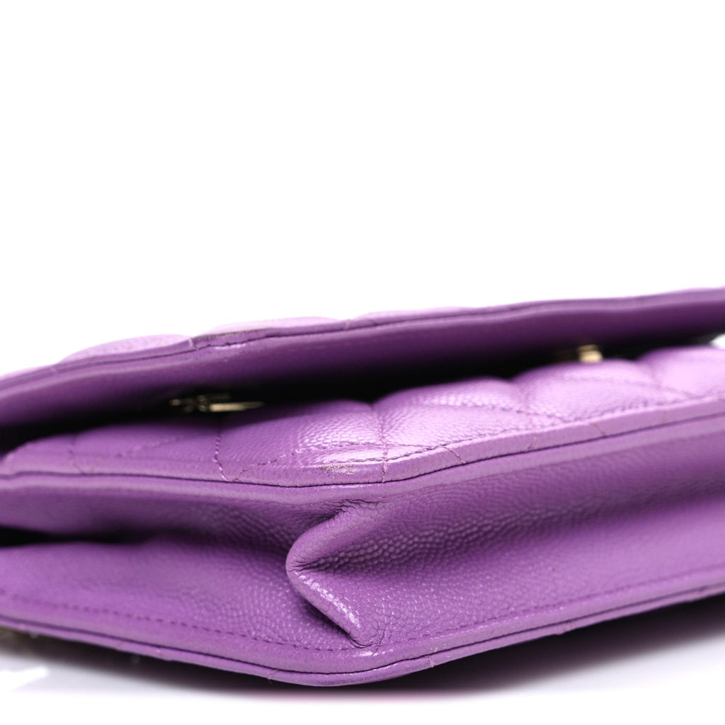 Caviar Quilted Wallet On Chain WOC Purple