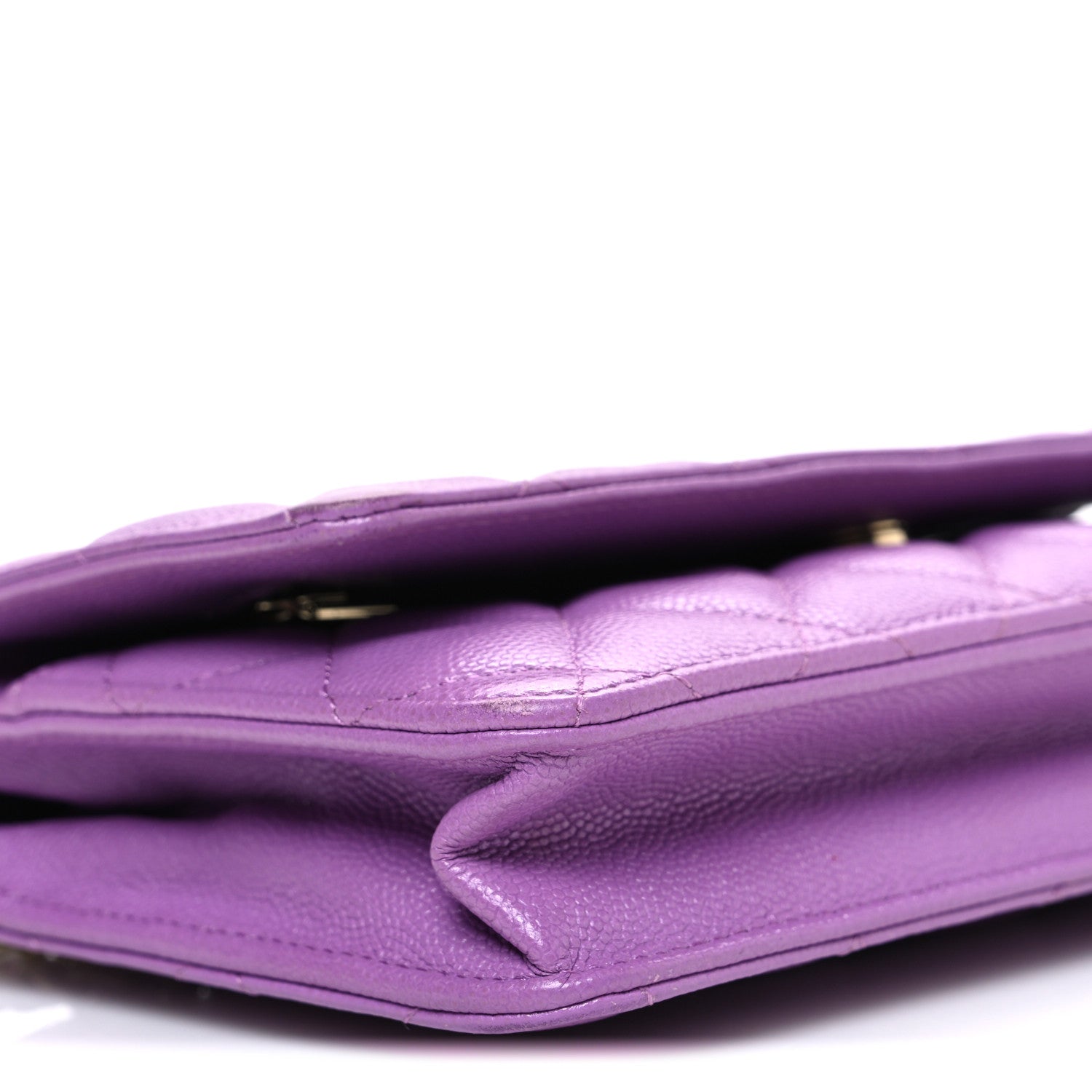 Caviar Quilted Wallet On Chain WOC Purple