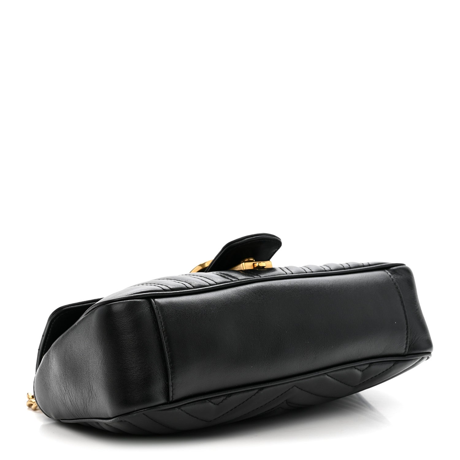 Calfskin Matelasse Small GG Marmont Shoulder Bag Black