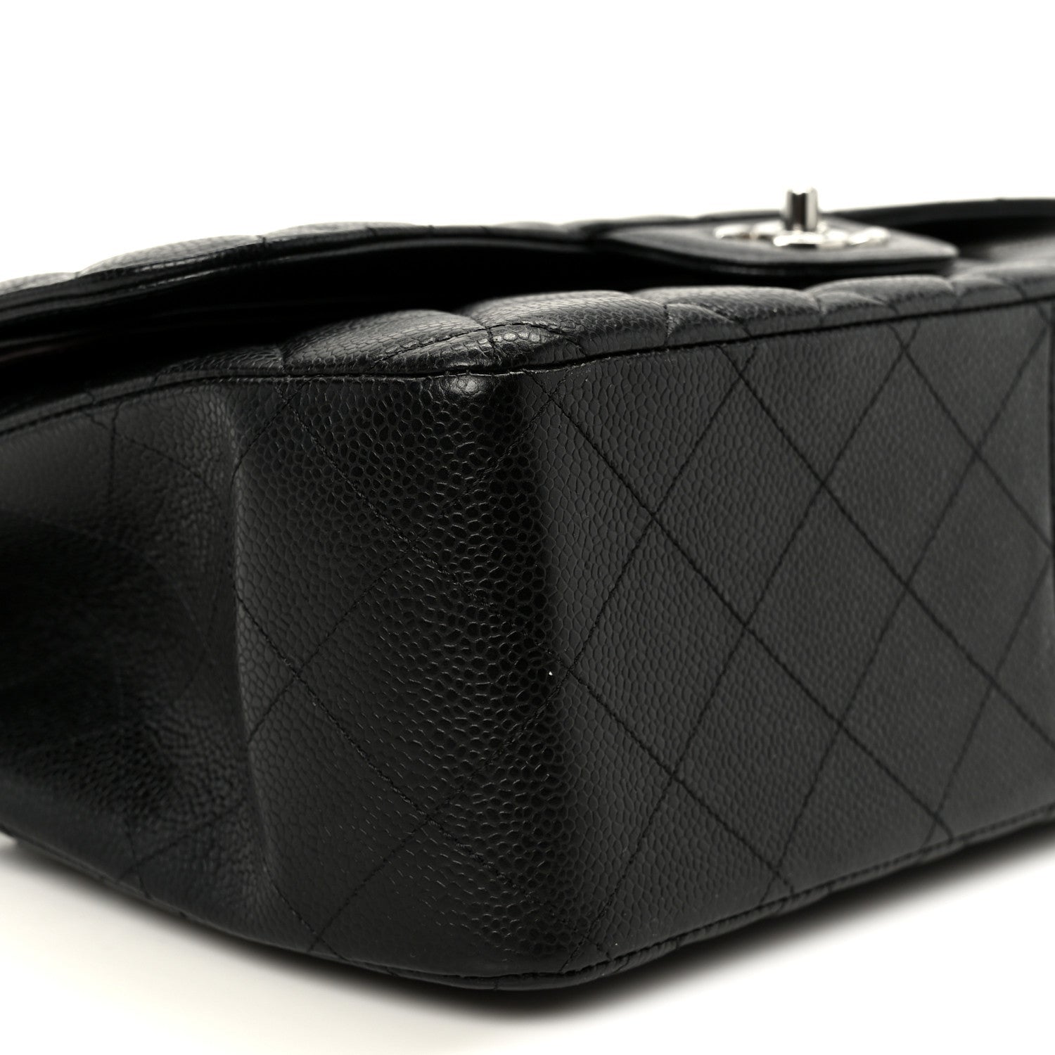 Caviar Quilted Jumbo Double Flap Black
