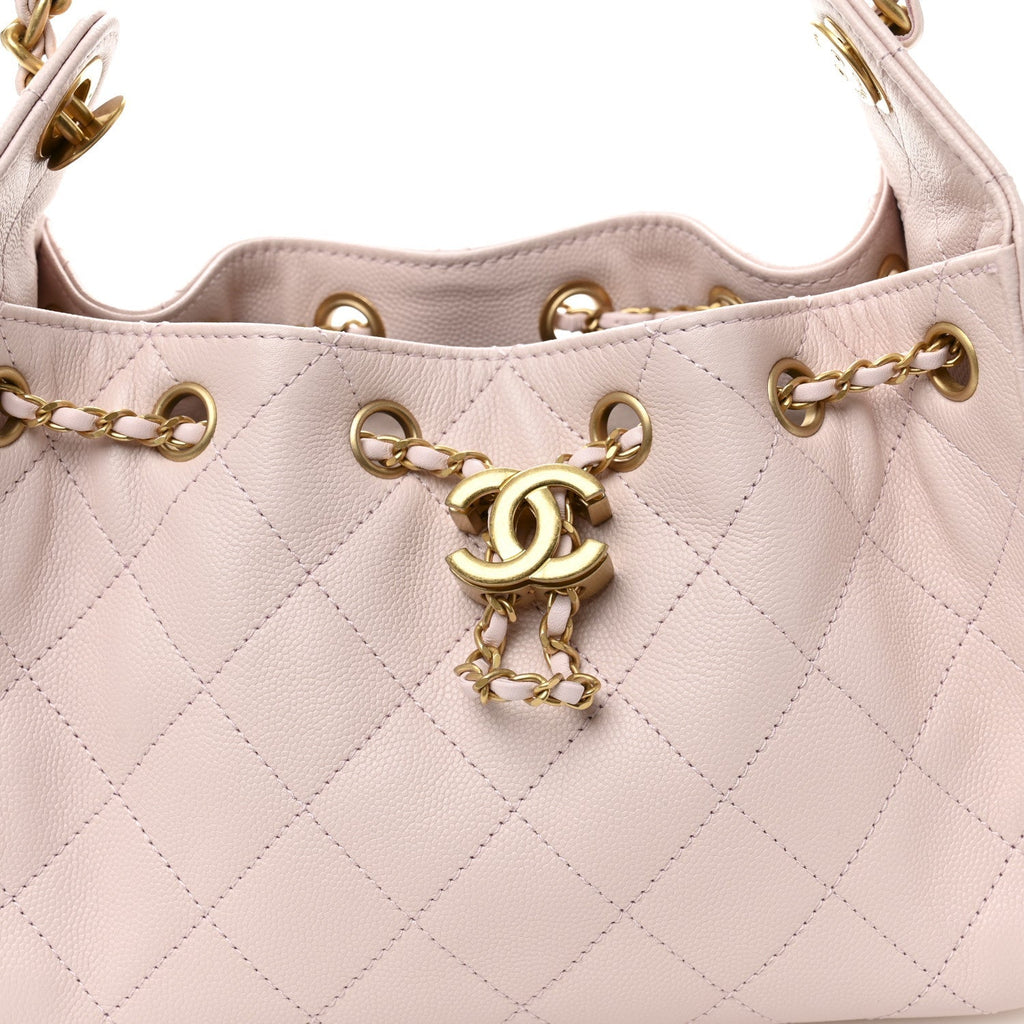 Caviar Quilted Mini Chanel 25 Handbag Light Pink