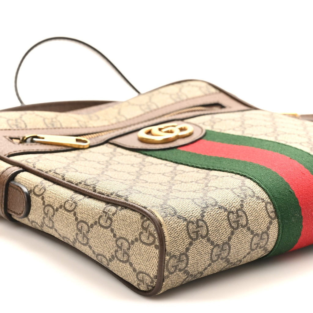 GG Supreme Monogram Web Small Ophidia Messenger Bag Brown