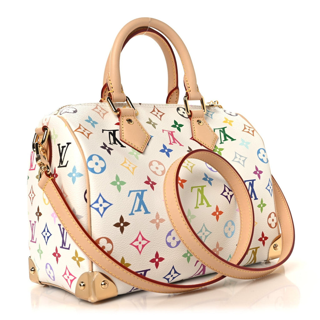 LV X TM Monogram Multicolor Speedy Bandouliere 25 White
