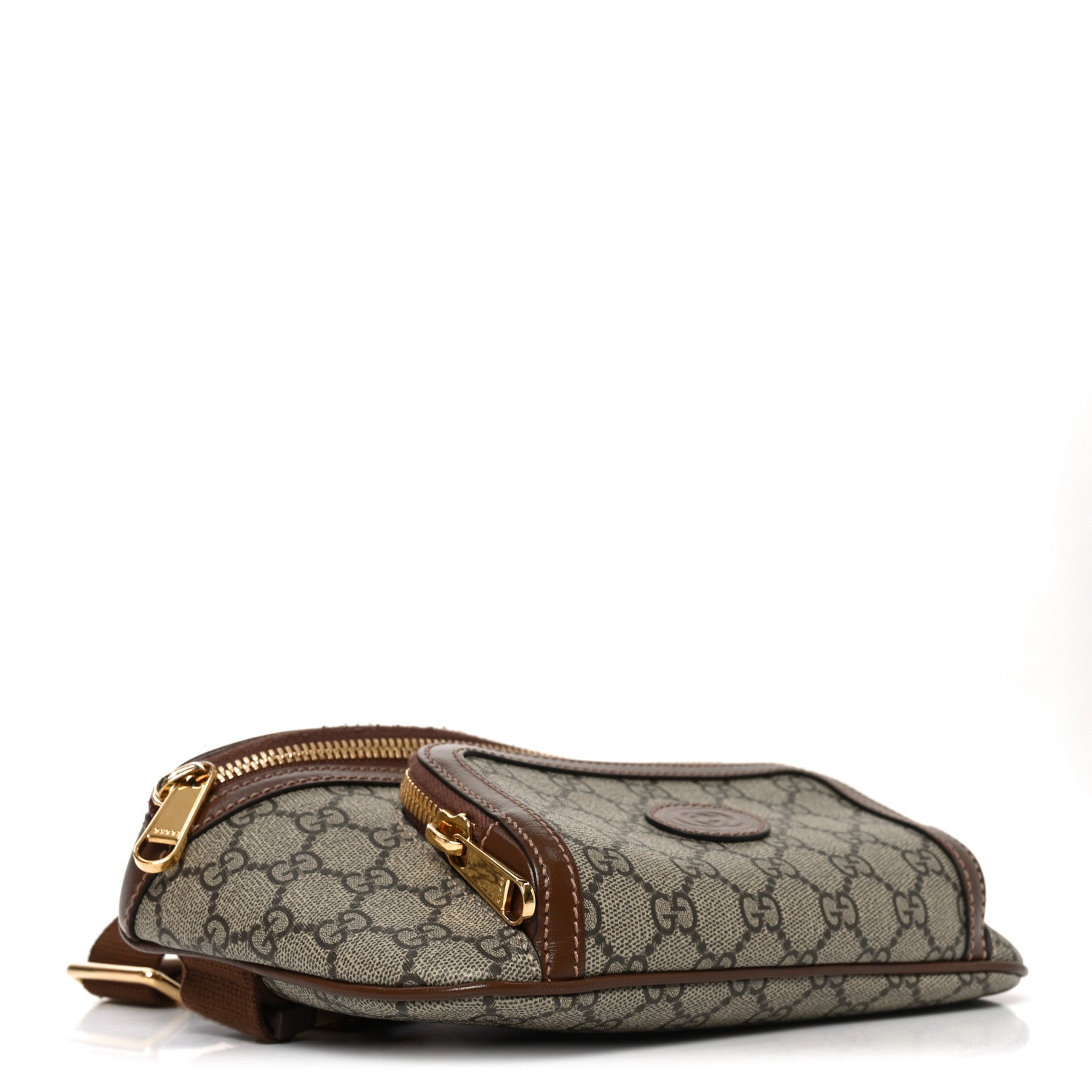 GG Supreme Monogram Textured Calfskin Retro Interlocking G Belt Bag Beige Ebony Brown Sugar