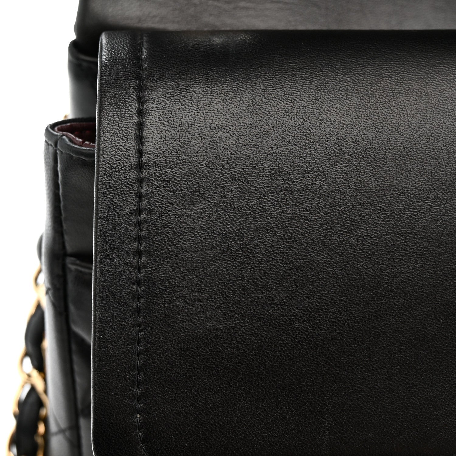 Lambskin Quilted Jumbo Double Flap Black