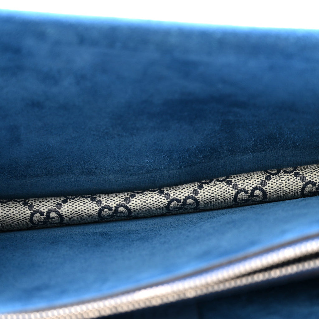 GG Supreme Monogram Blooms Small Dionysus Shoulder Bag Beige Navy Vintage Blue