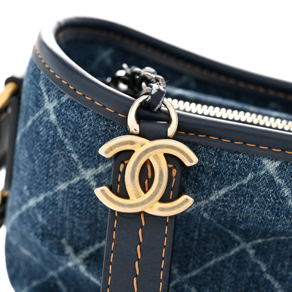 Denim Calfskin Medium Gabrielle Hobo Blue