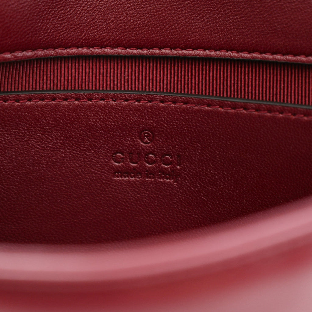 Lambskin Matelasse Small GG Marmont Shoulder Bag Rosso Ancora