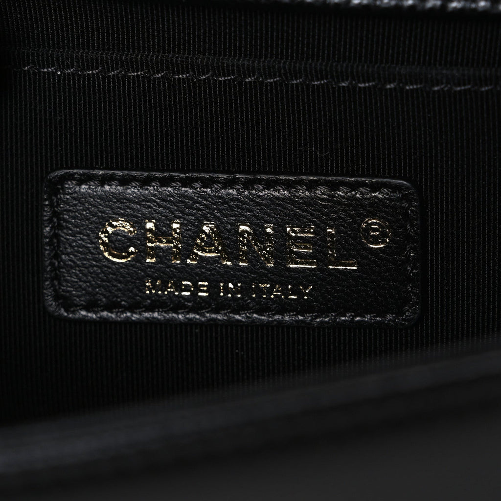 Caviar Quilted Small Boy Flap Black
