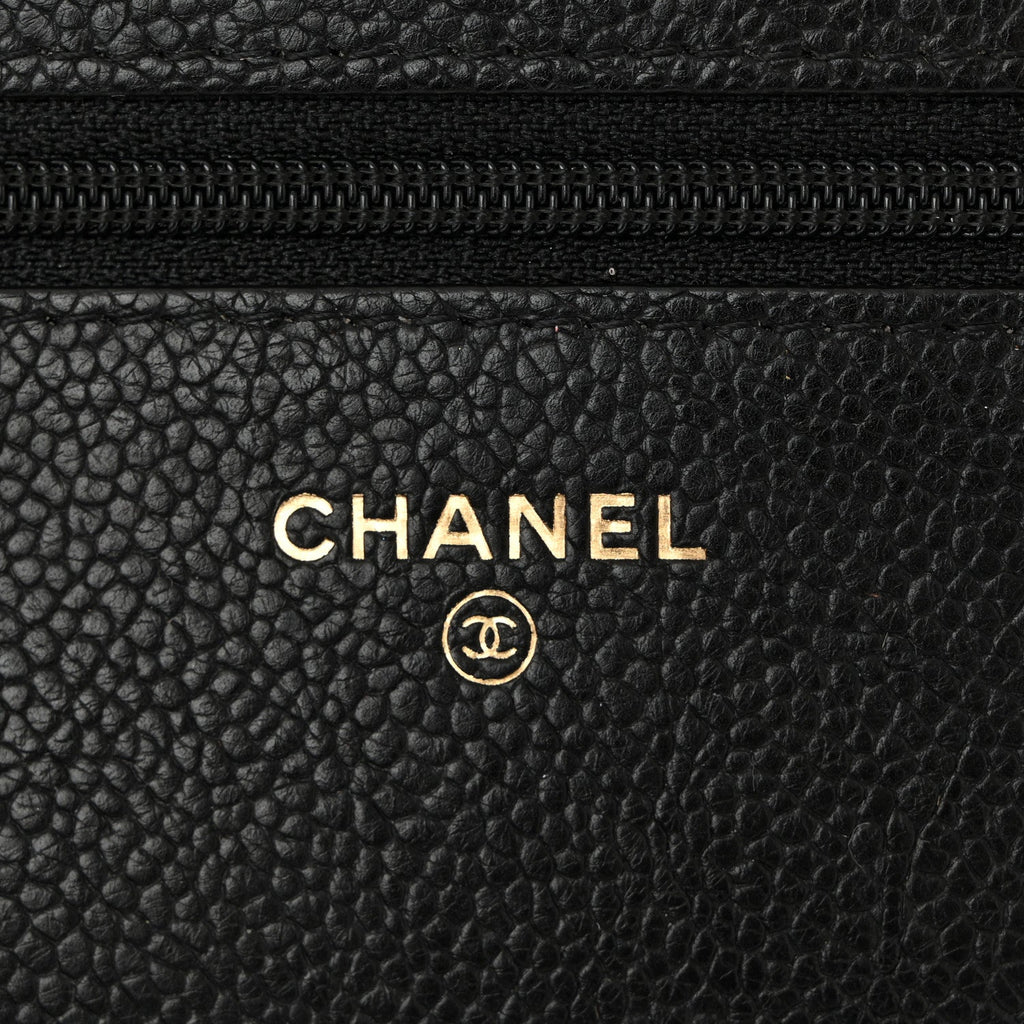Caviar Quilted Boy Wallet On Chain WOC Black