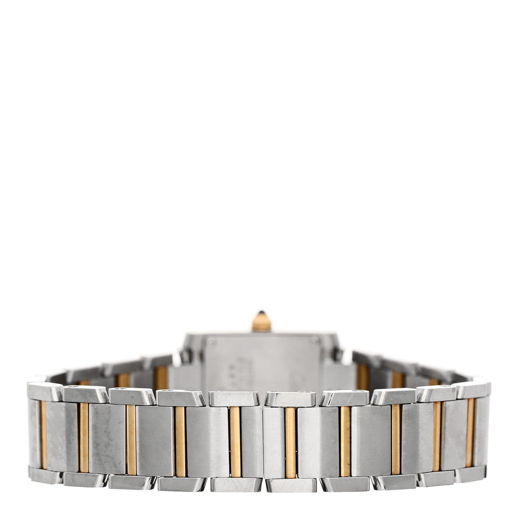 Stainless Steel 18K Yellow Gold 20mm Tank Francaise Quartz Watch