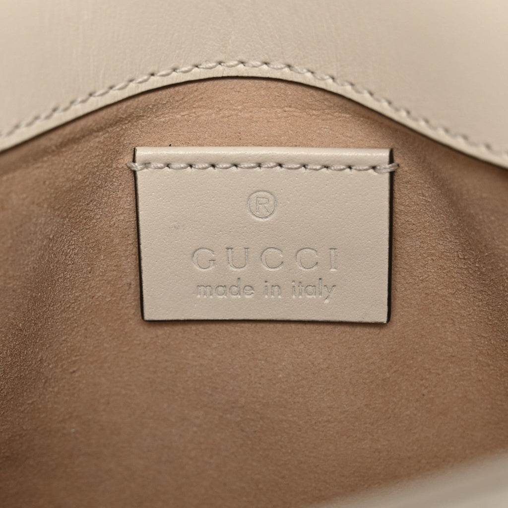 Calfskin Matelasse Super Mini GG Marmont Shoulder Bag White