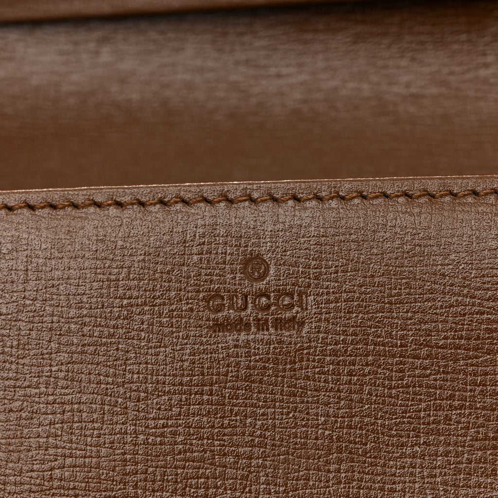 GG Supreme Monogram Azalea Calfskin Horsebit 1955 Wallet On Chain Beige Ebony Brown Sugar