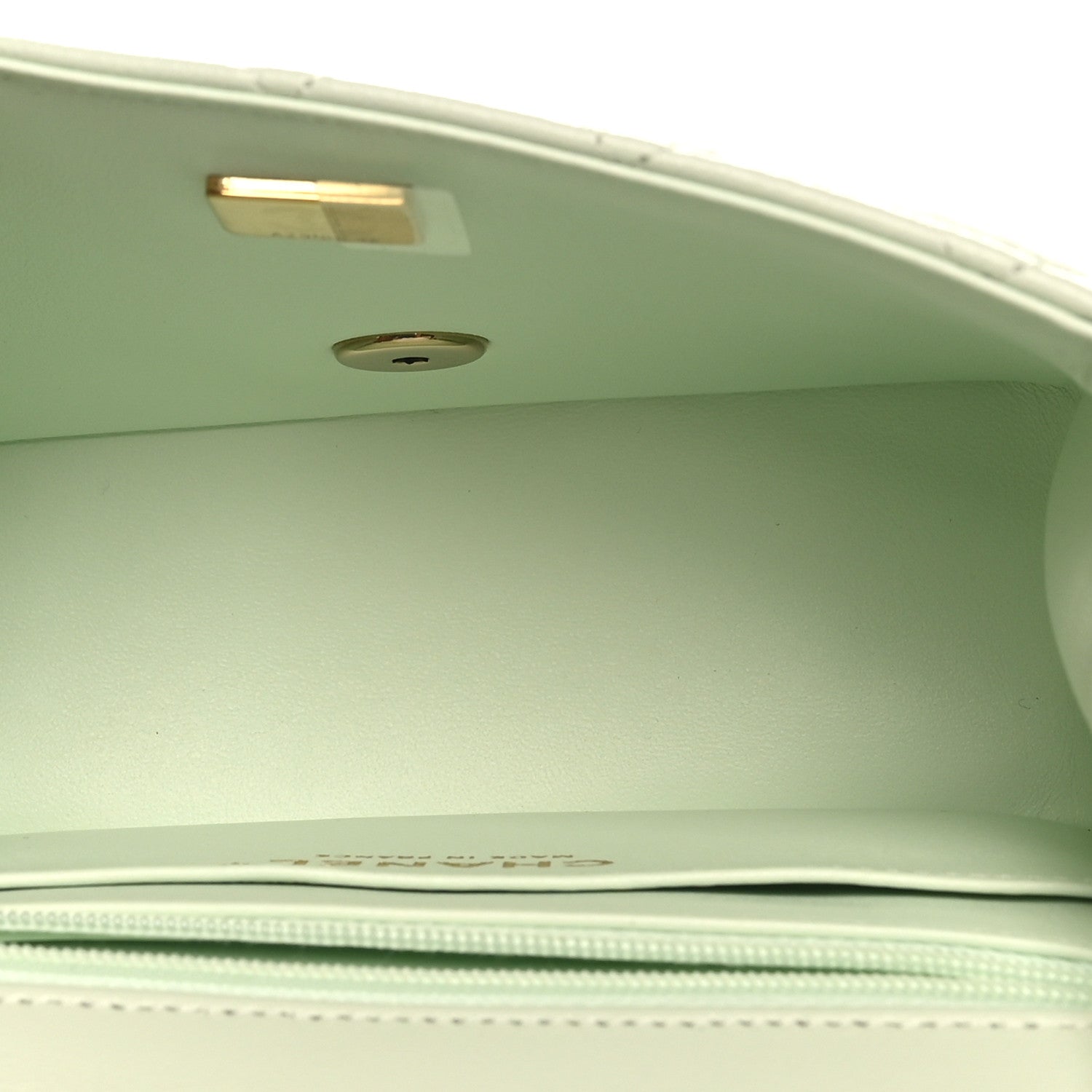 Lambskin Quilted Mini Square Flap Light Green