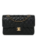 Caviar Quilted Small Double Flap Black