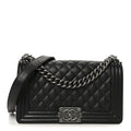 Caviar Quilted Medium Boy Flap Black