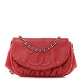 Lambskin Half Moon Wallet On Chain WOC Red