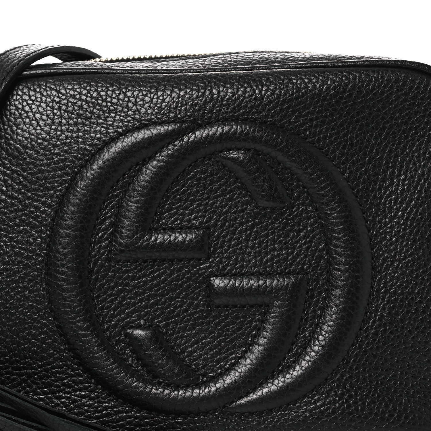 Pebbled Calfskin Small Soho Disco Bag Black