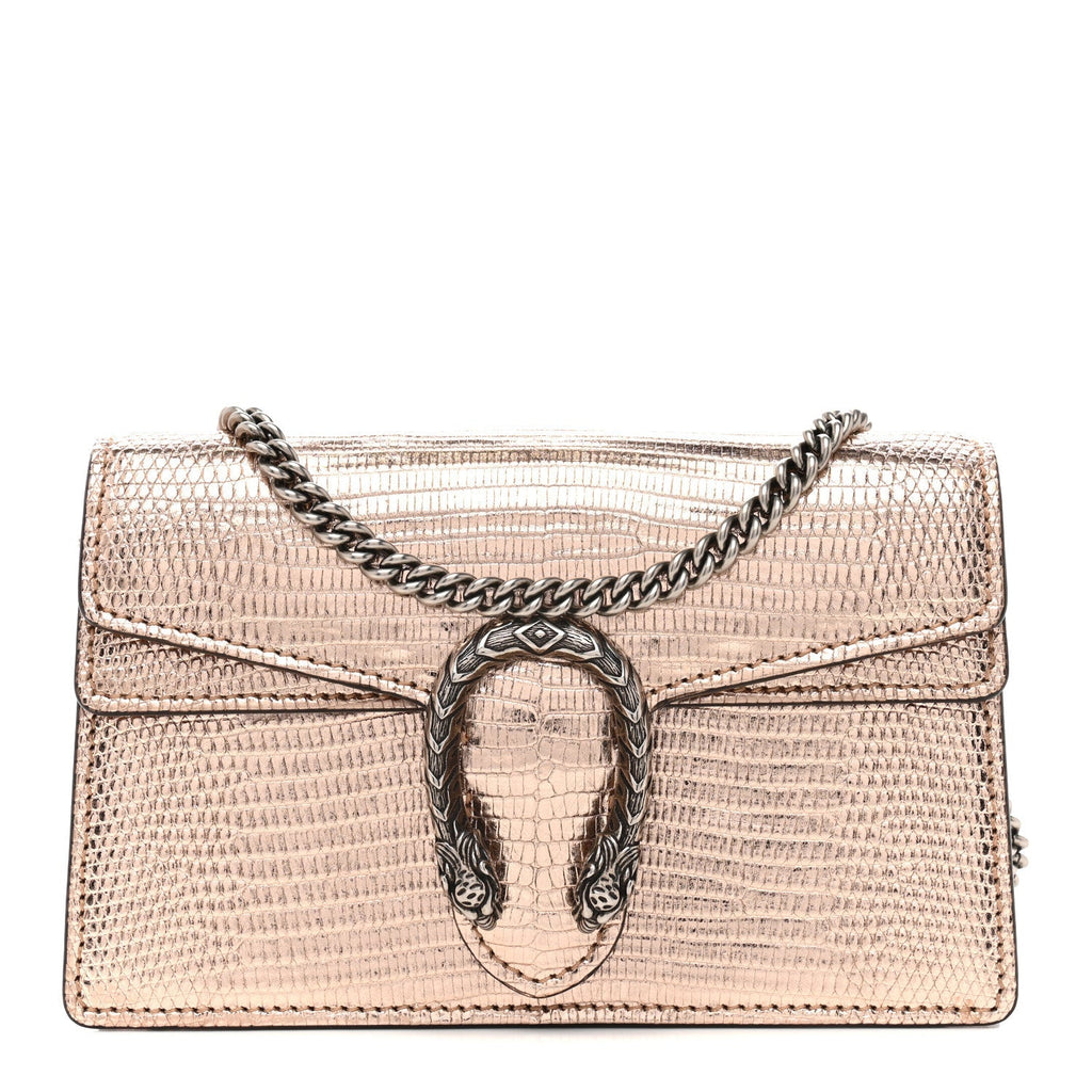 Metallic Lizard Super Mini Dionysus Bag Rame
