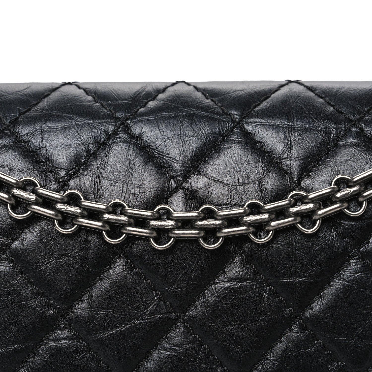 Aged Calfskin Quilted 2.55 Reissue 225 Flap Black