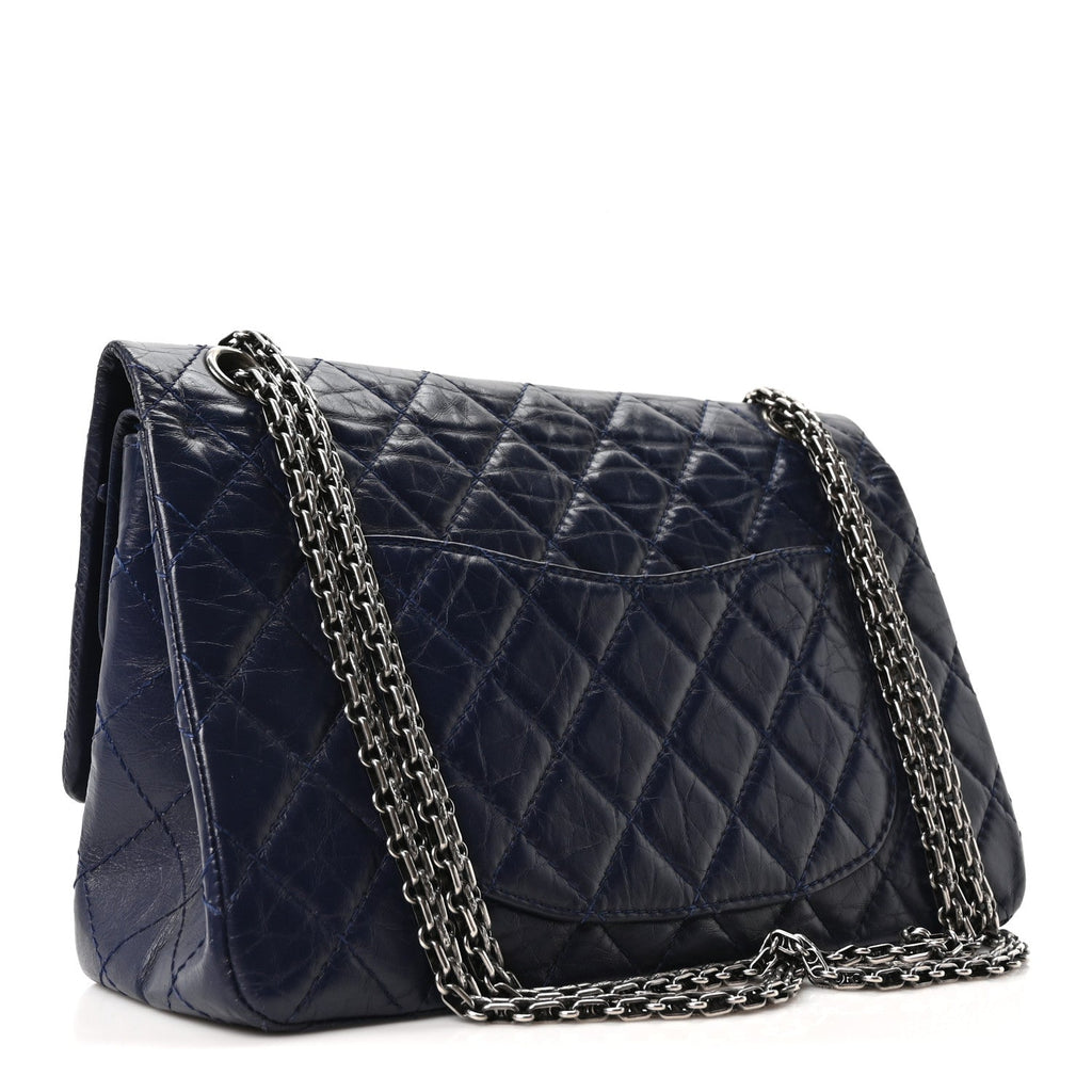 Aged Calfskin Quilted 2.55 Reissue 226 Flap Dark Blue