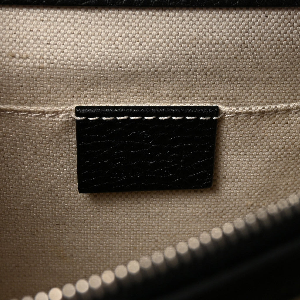 Dollar Calfskin Crystal Web Medium Dionysus Bamboo Top Handle Bag Black Black Diamond