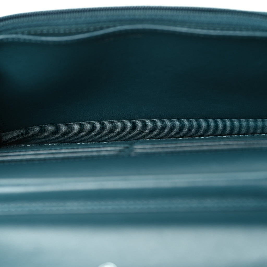 Lambskin Chevron Quilted Wallet On Chain WOC Turquoise