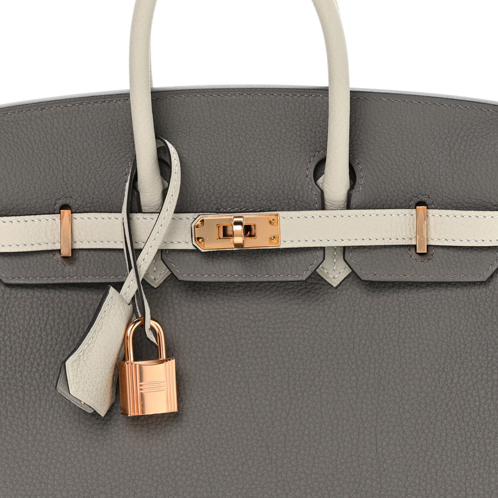 Togo Horseshoe Birkin 25 Gris Tourterelle Gris Perle