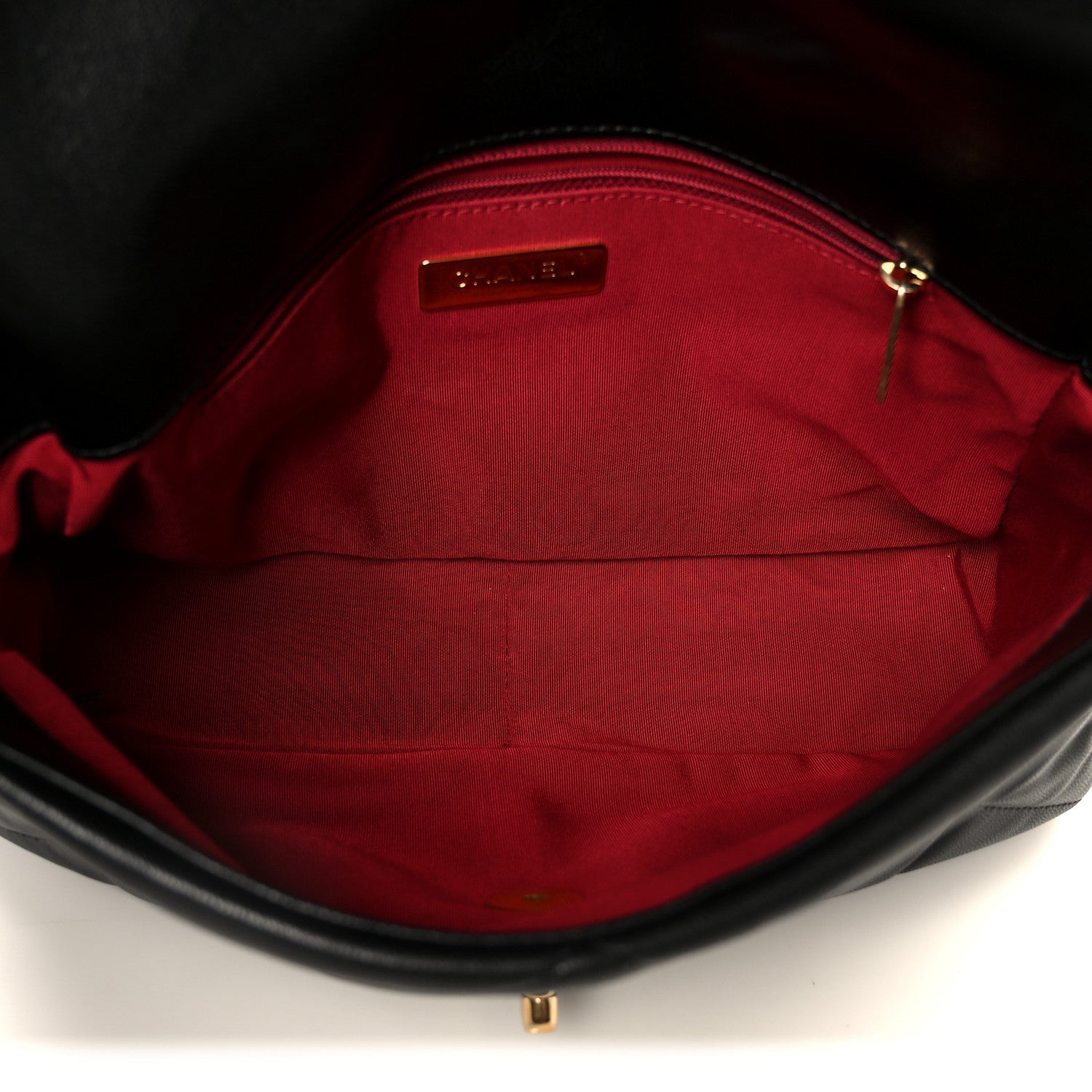 Goatskin Quilted Large Chanel 19 Flap Black